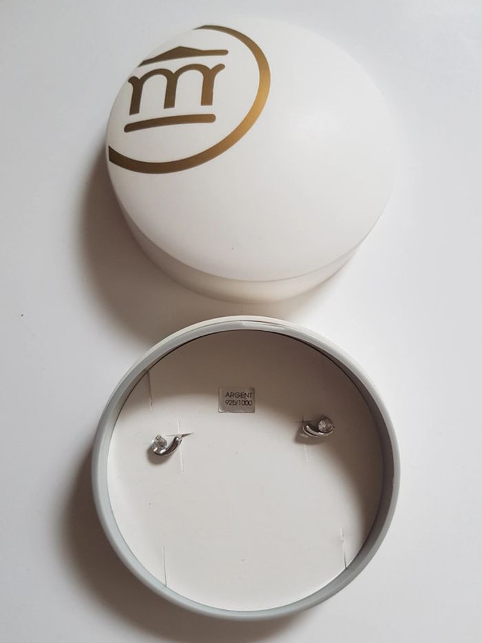 Boucles d'oreille argent 925 et oxyde de zirconium - photo numéro 2