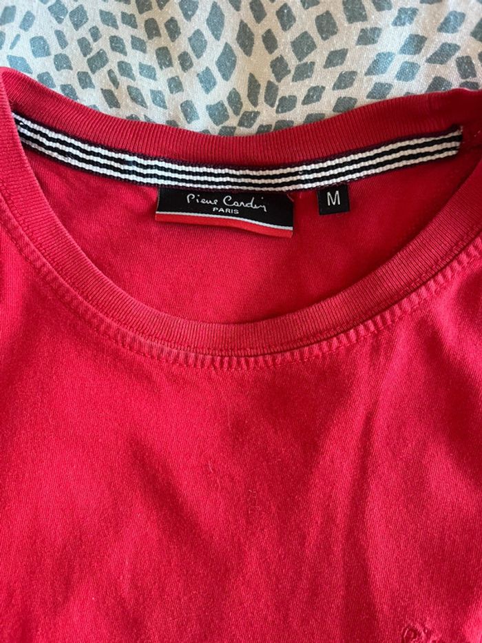 T-shirt coton manches courtes rouge , col rond homme Pierre Cardin taille M - photo numéro 4