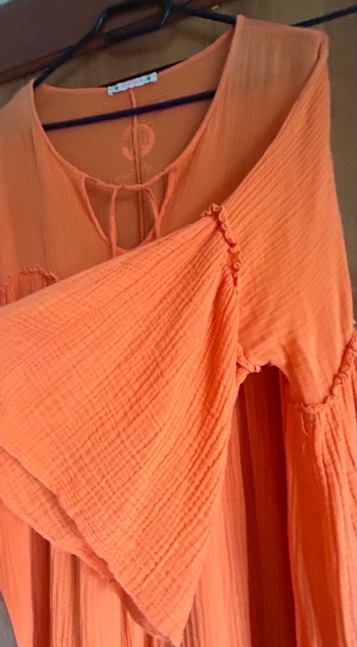 Robe longue été orange Chantal B taille unique - photo numéro 3