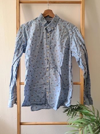Chemise bleu clair Brice motif fleuri taille M parfait etat
