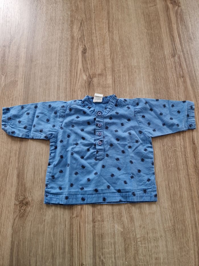 Haut Chemisette Bébé Green Kids bleu à motifs 12-18 mois