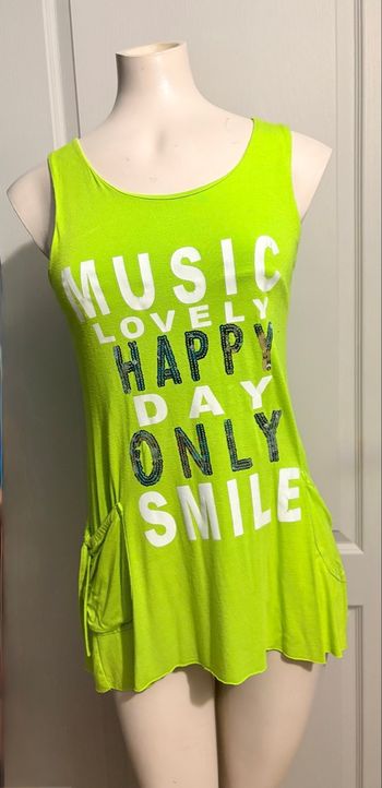 Tunique bretelles larges Cool – Taille M – Vert pomme – TBE