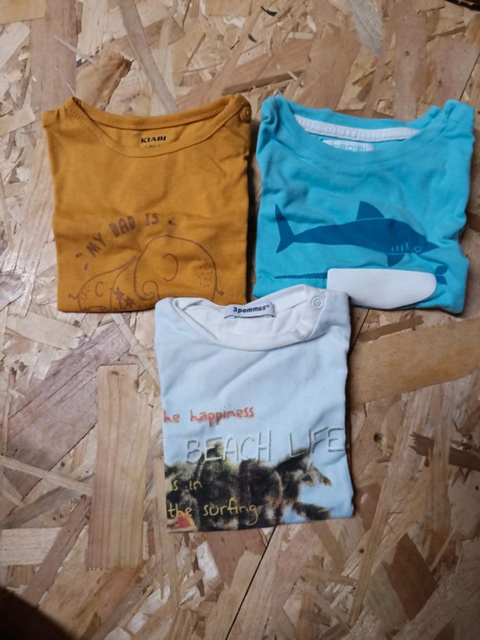 3 tee shirts été mc 12 mois
