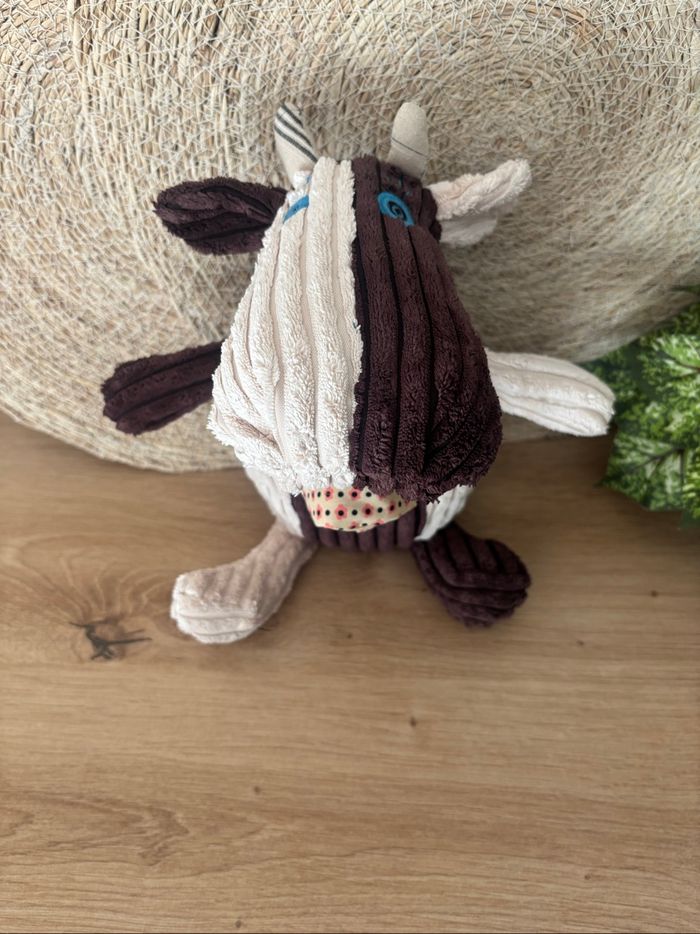 Doudou vache milkos écru marron les deglingos