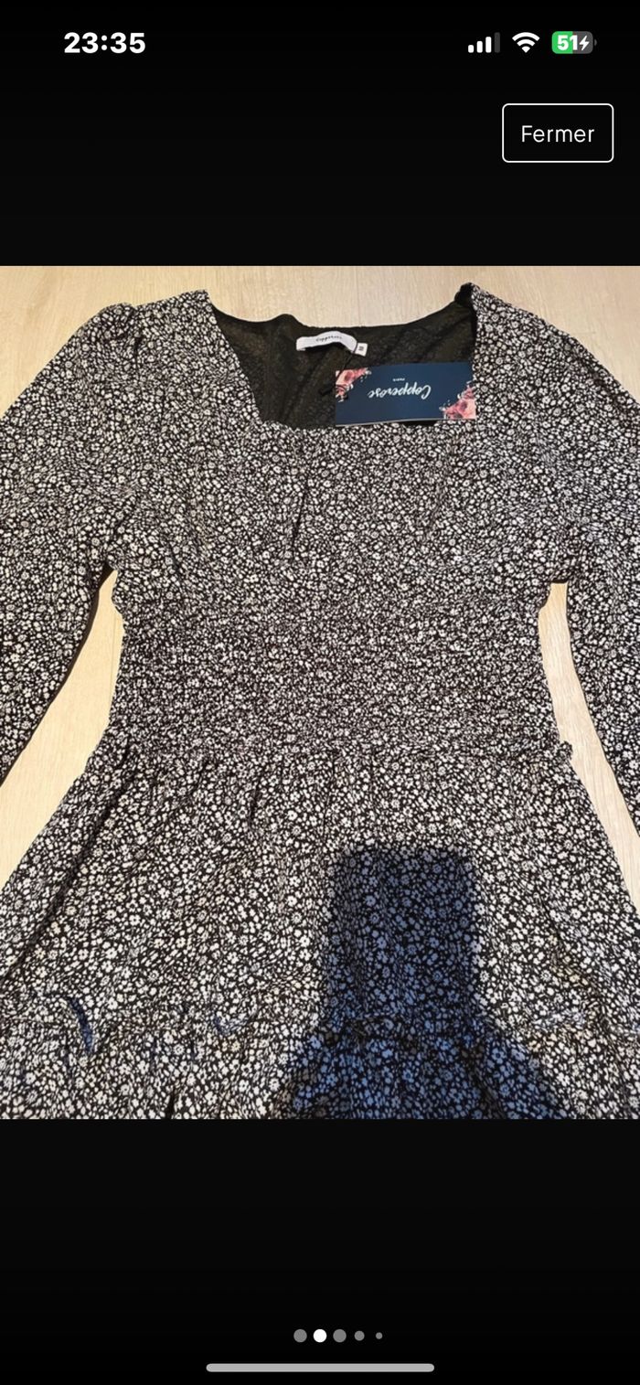 Robe mousseline à fleurs neuve taille M - photo numéro 2