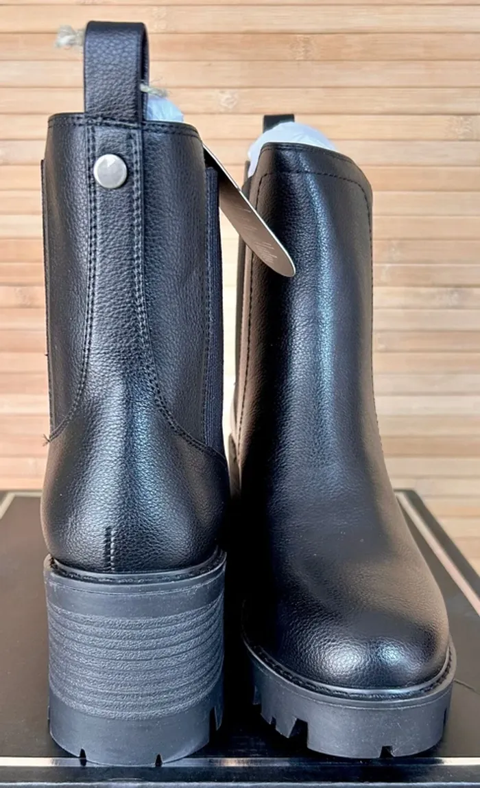 Bottines pour femme noires Jomix 38 – semelles compensées crantées – tendance automne hiver - photo numéro 3