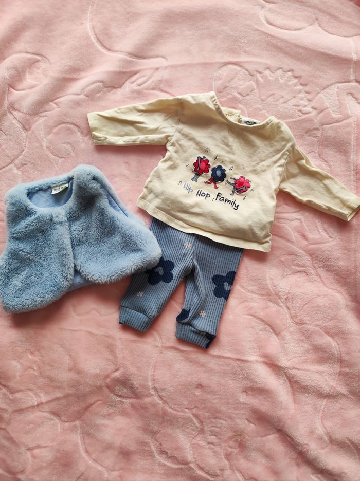 Ensemble 3 pièces fille 1 mois