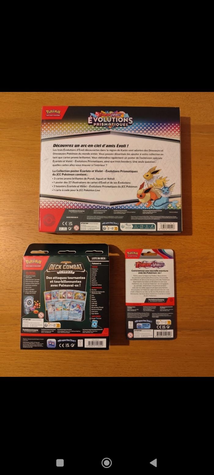 Lot Items cartes Pokémon poster évolutions Prismatiques EV8.5 booster EV1 starters deck amphinobi - photo numéro 2