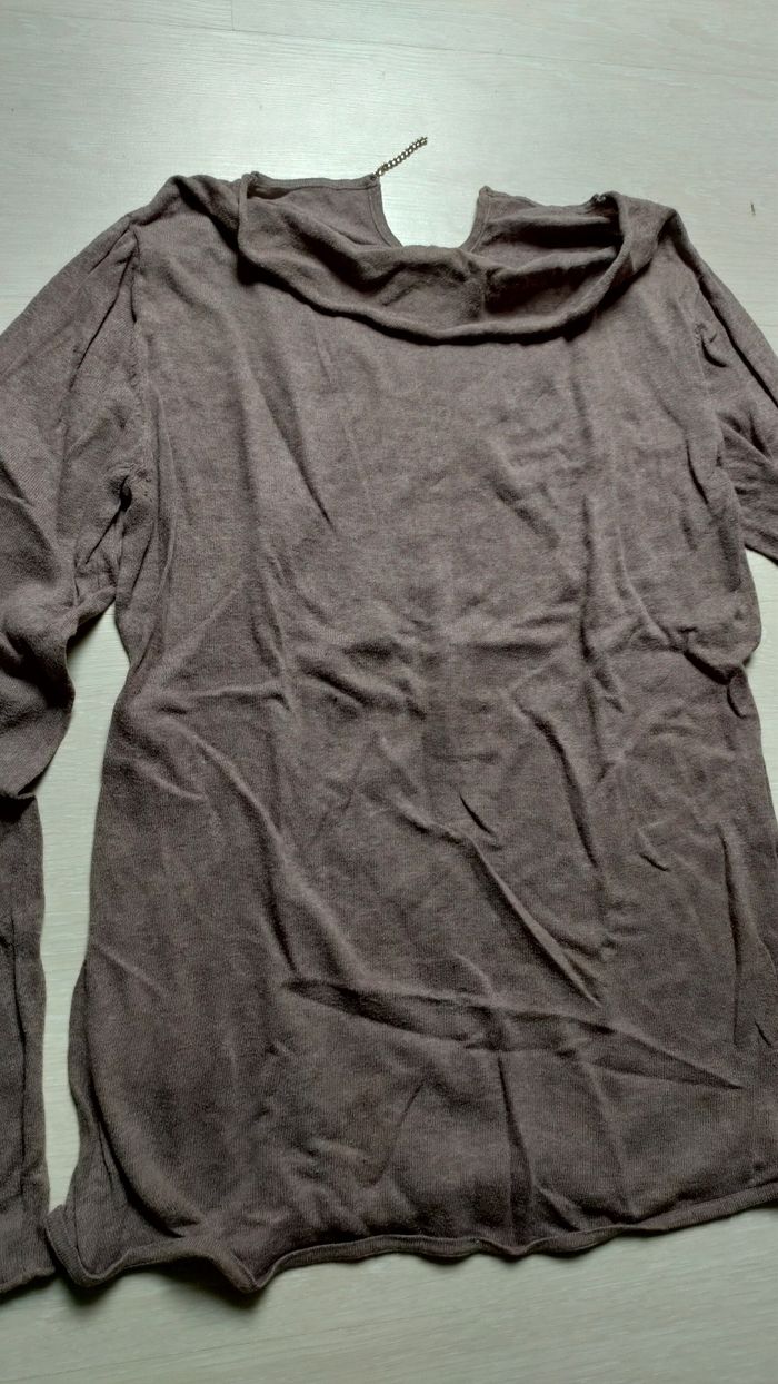 Pull léger marron gris - photo numéro 2