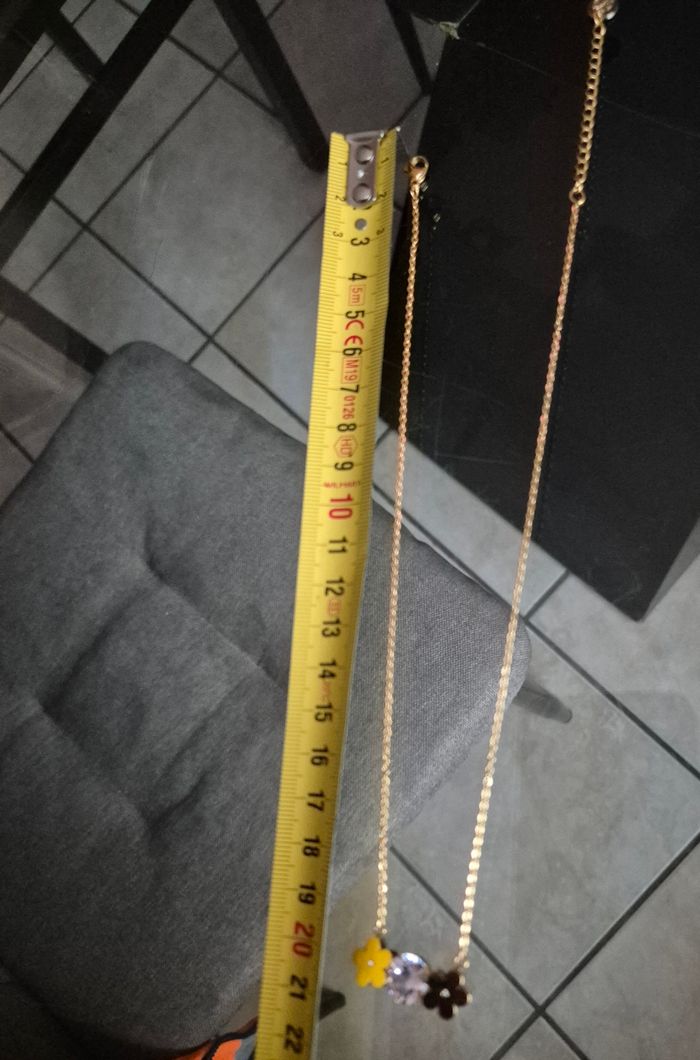 Collier fleurs doré rose cxl by Christian Lacroix faux diamant acier inoxydable - photo numéro 5