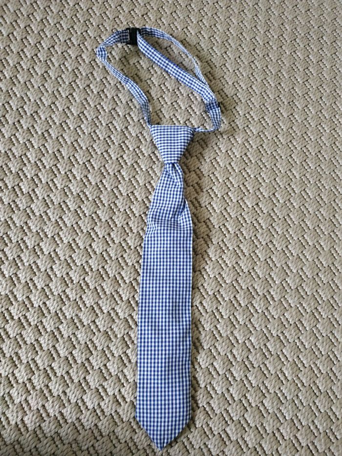 Cravate bleue à carreaux Okaïdi