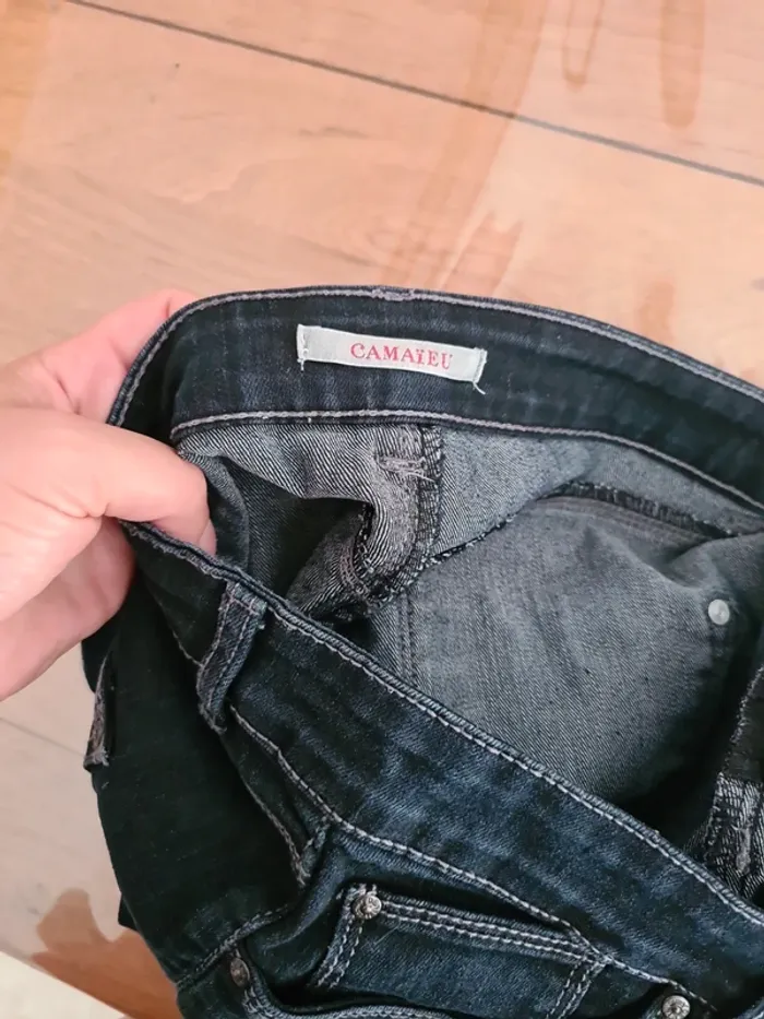 Short en jean noir femme - photo numéro 4