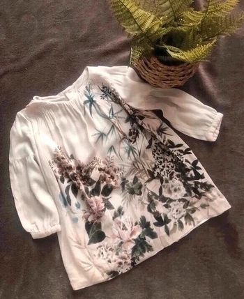Robe beige fleurie Zara fille