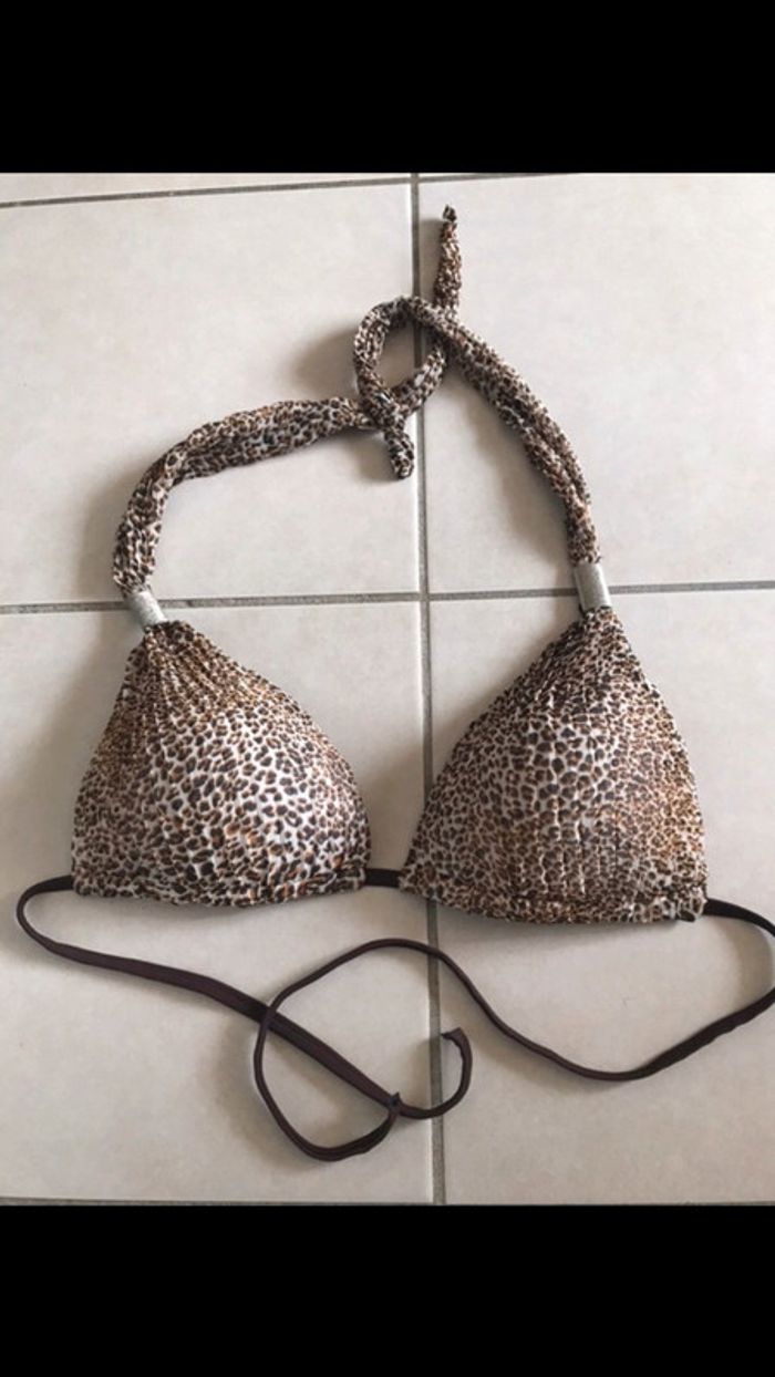 Haut de maillot de bain léopard