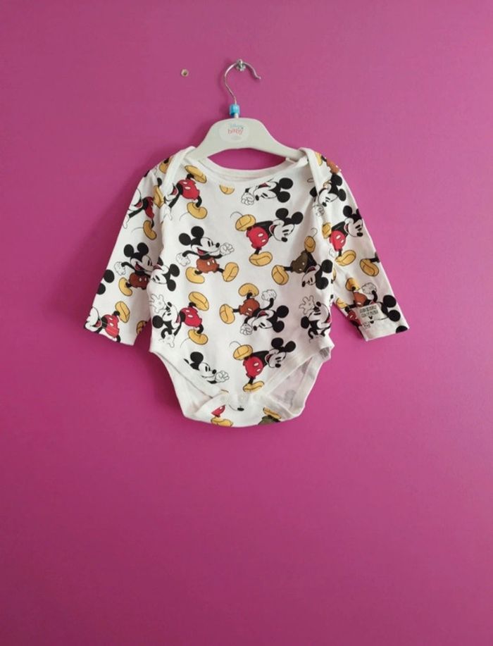 Body manches longues garçon mickey Disney taille 9/12 mois b1