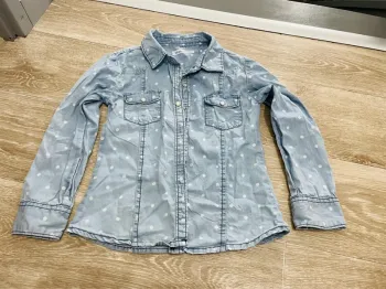 Chemise fille bleu clair 6 ans
