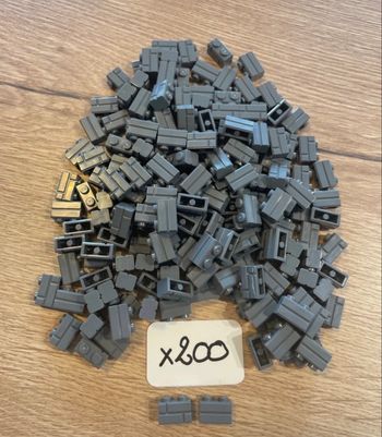 Lot de 200 bricks LEGO type Mur gris foncé 2x1 réf 6000311