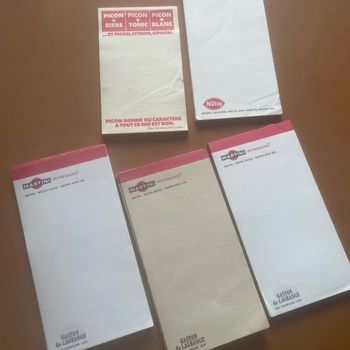 Carnet commande publicitaire de bistrot vintage