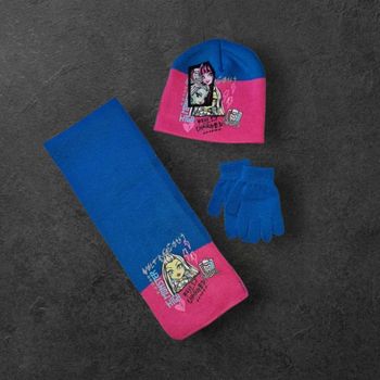 ensemble neuf fille Monster High bonnet 54 cm écharpe gants