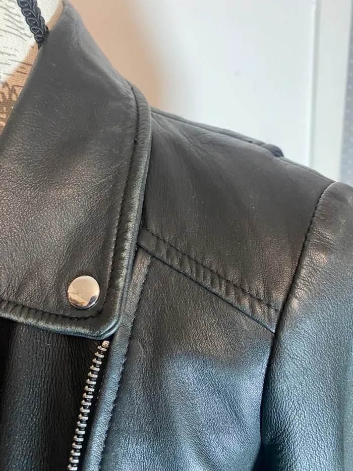 Perfecto en cuir véritable Zara - photo numéro 6