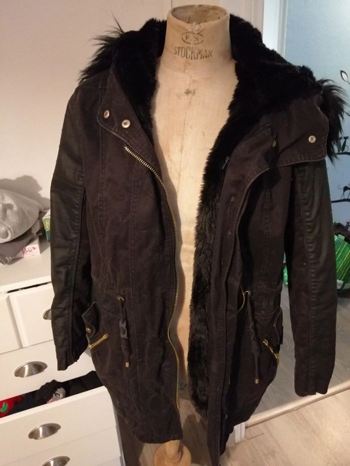 Parka doublée fausse fourrure