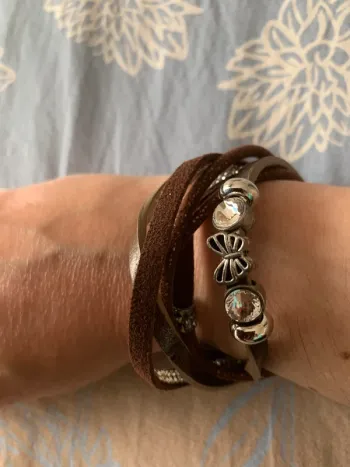 Bracelet marron papillon