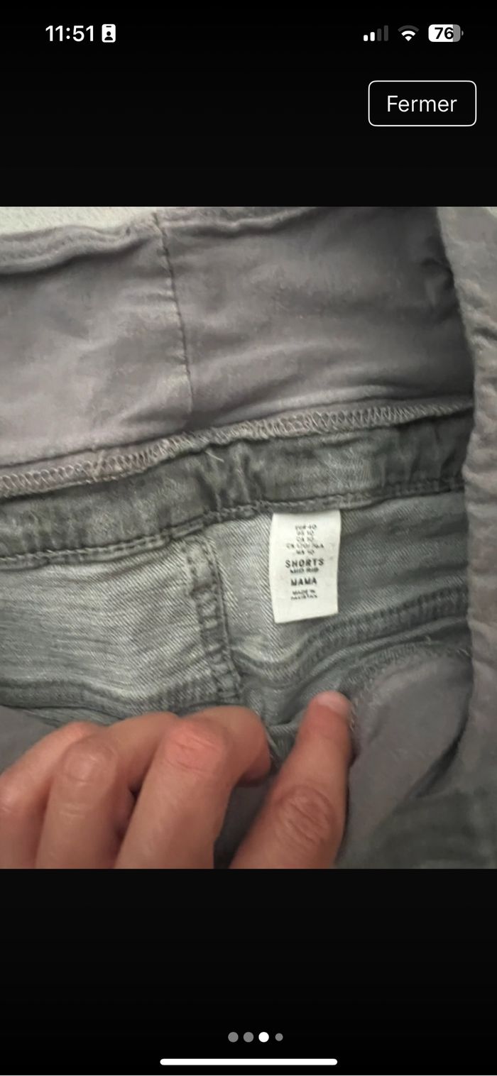 Lot 2 Short jeans maternite Mama HM 38 - photo numéro 4