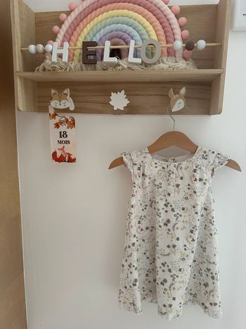 Robe velours côtelé fleurie