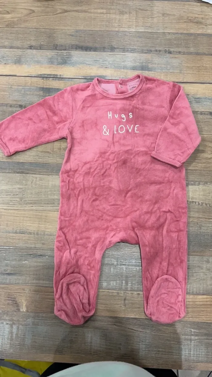 Pyjama velours 1 pièce