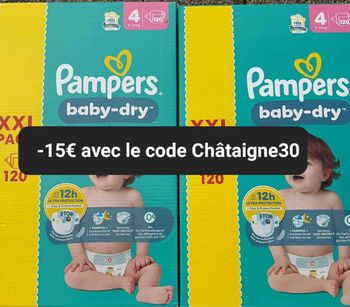 Deux carton de couche Pampers xxl taille 4 normal