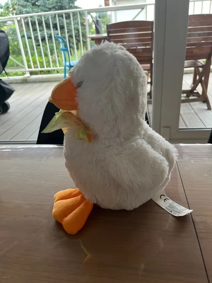 Peluche poule Best made toys blanc orange noeud - photo numéro 2