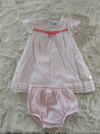 Robe rose pâle Sergent Major 6 mois + bloomer assorti