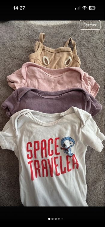 Lot de 4 bodies manches courtes 