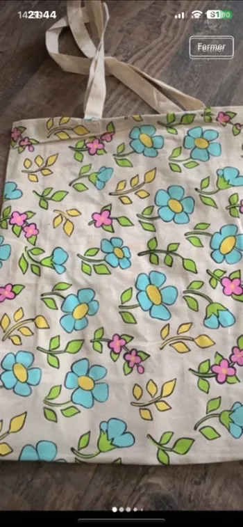 Tote bag fleuri