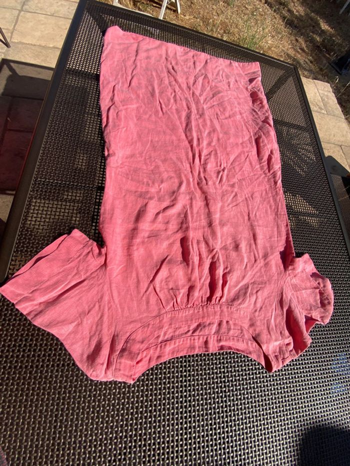 Belle robe en lin, rose avec poche, taille un - photo numéro 10