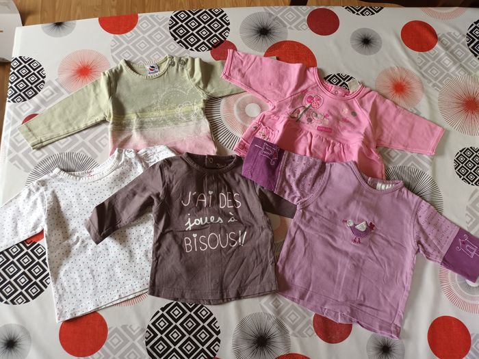 Lot 10 t-shirts manches longues Taille 3 mois 👧 - photo numéro 5