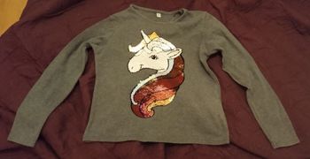 T-shirt manche longue 8ans pailleté recto/verso