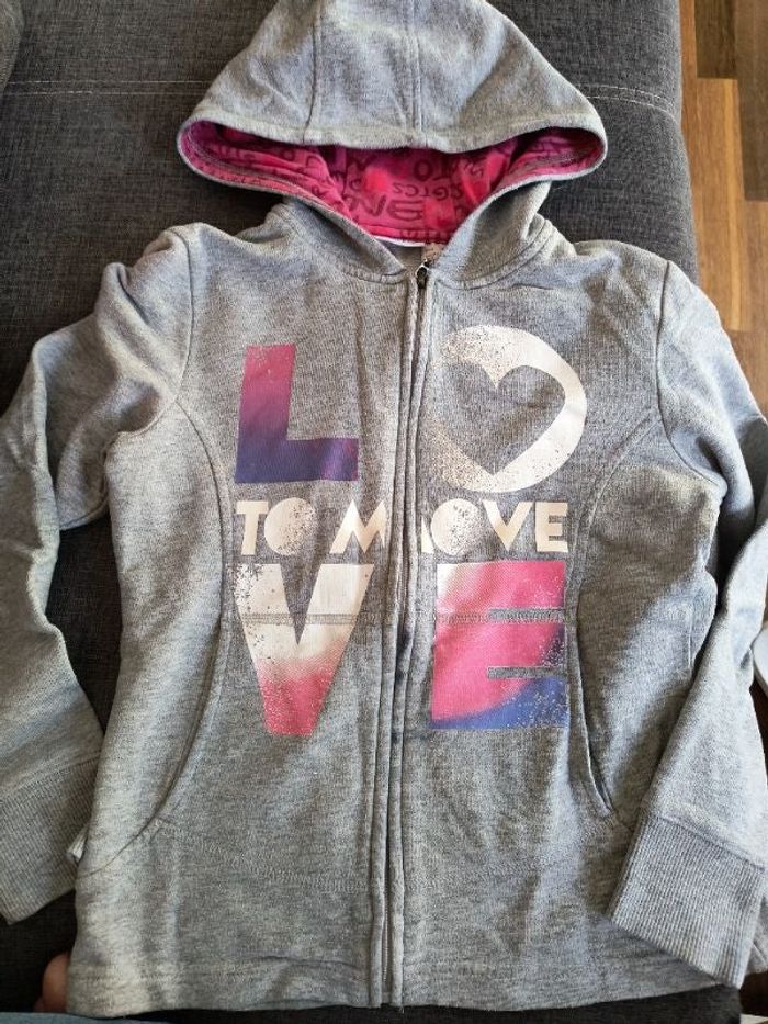 Gilet sweat fille zippé