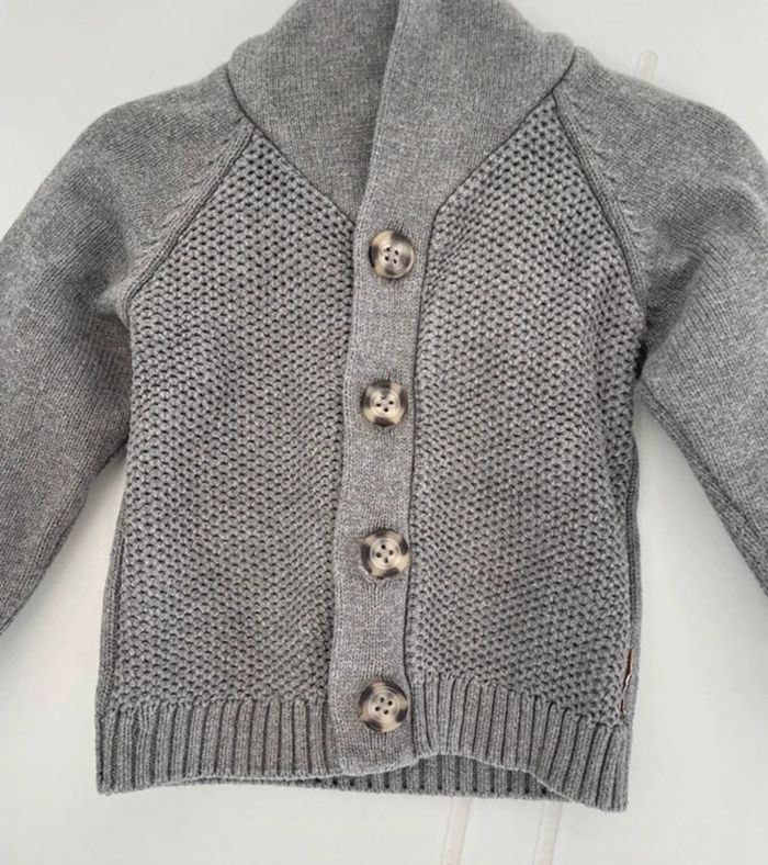 Gilet épais gris 86 cm 18 mois in extenso - photo numéro 2