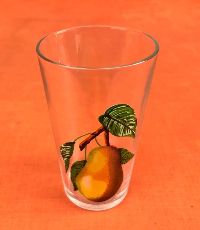 2 Verres décorés Poire / Cerise Reims France - photo numéro 6