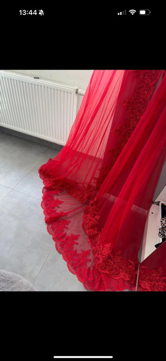 Magnifique caftan neuf taille xs rouge - photo numéro 7