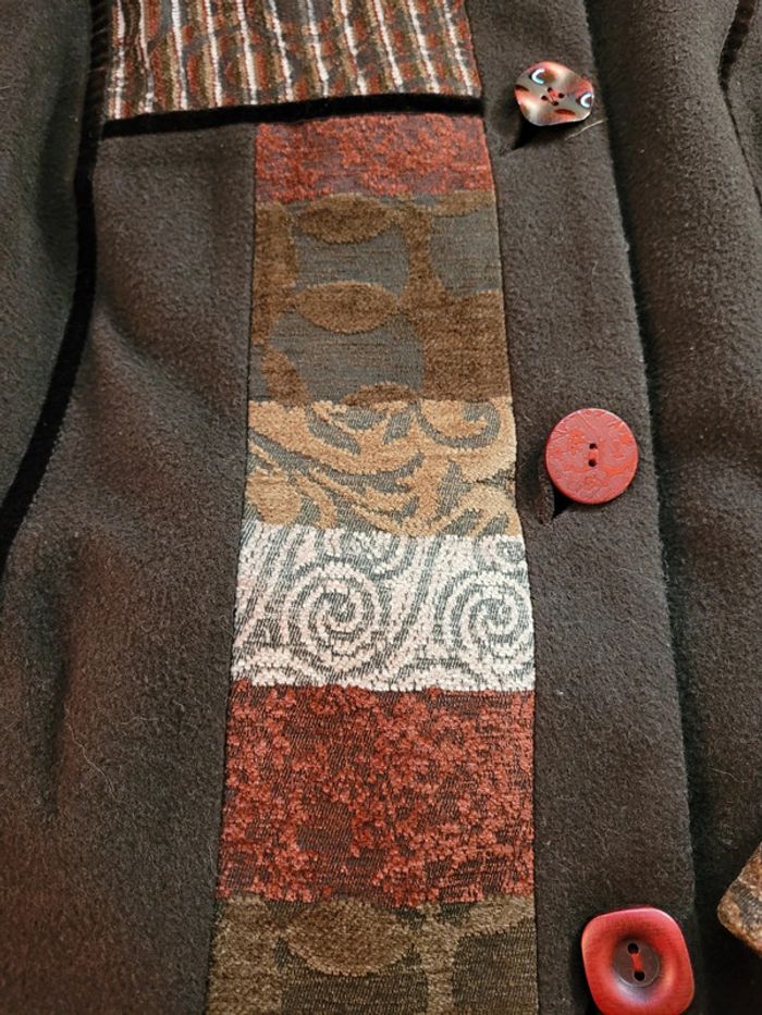 Manteau laine marron beige, orange Scottage - photo numéro 8