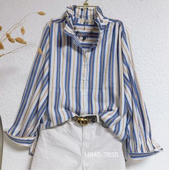 Blouse bleue doré oversize taille S 🌸