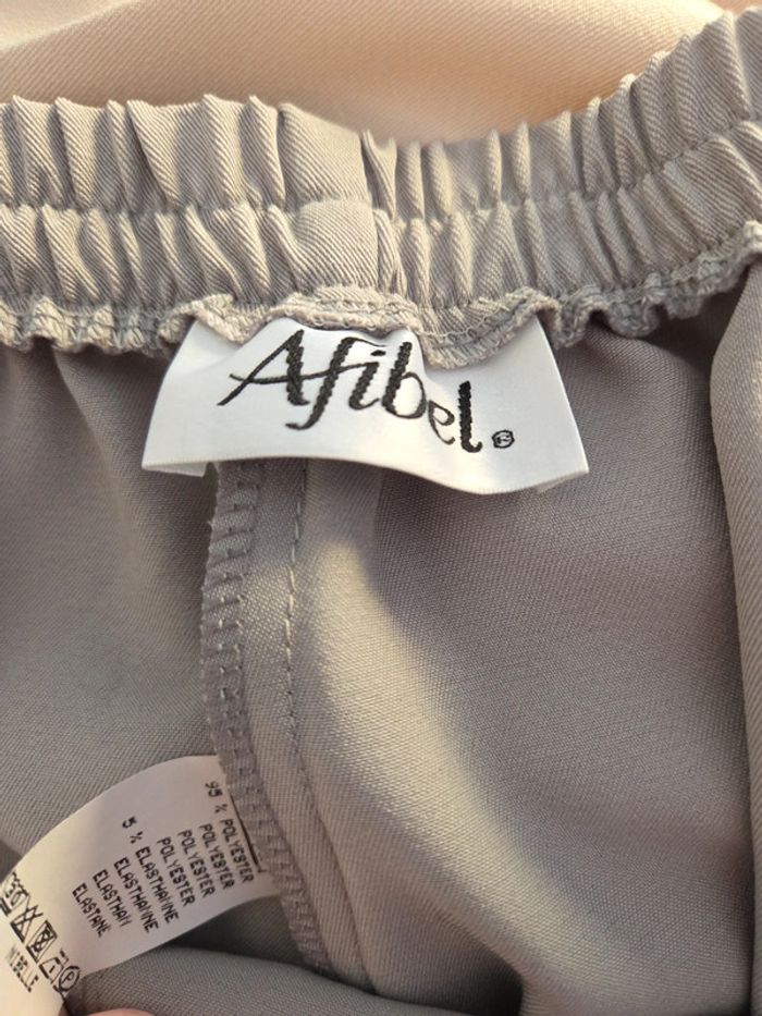 Pantalon femme grande taille gris clair taille 50 TBE afibel - photo numéro 2