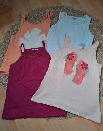Lot de 5 débardeurs en coton Taille 10 ans