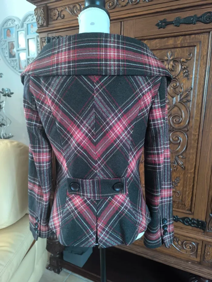 Très jolie veste tissu écossais - photo numéro 5