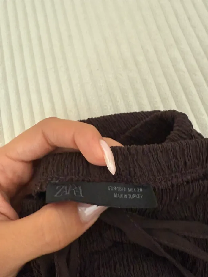 Pantalon fluide Zara marron chocolat - photo numéro 5