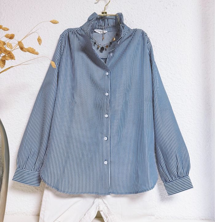 Blouse marine rayures oversize taille M/L 🌸 - photo numéro 4