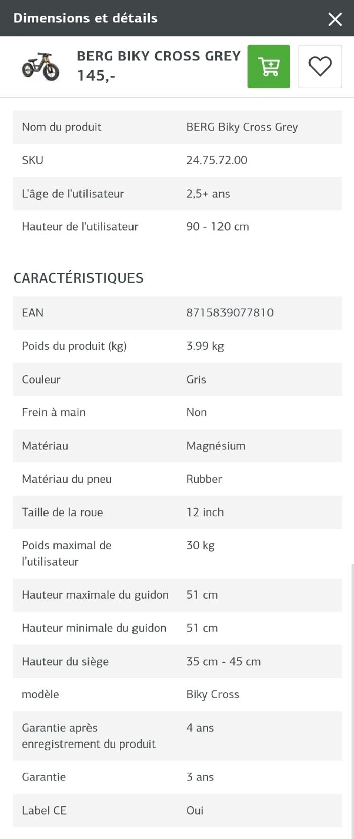 NEUVE draisienne BERG - photo numéro 2