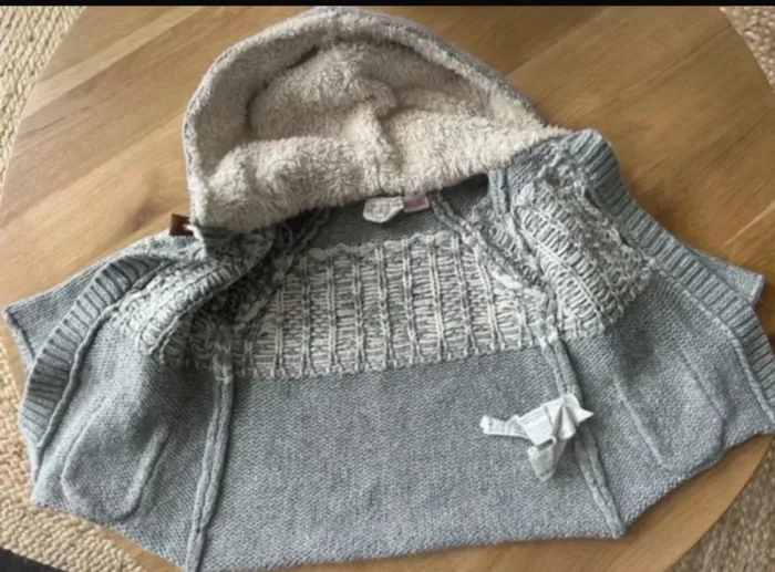 Gilet chaud veste laine Zara fille 12/18 mois - photo numéro 3